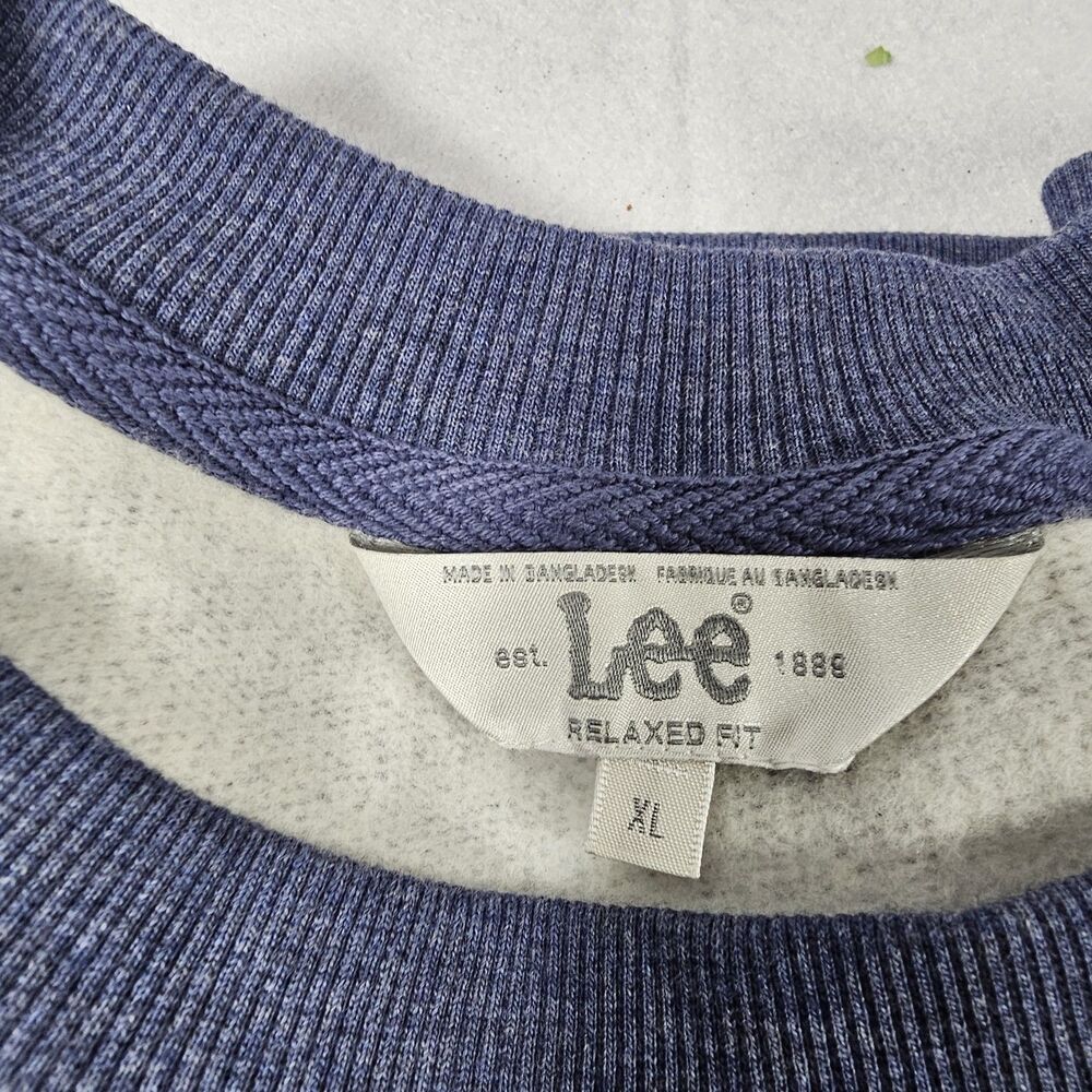 Vintage Lee Heavyweight Blue Size XL Pullover Sweatshirt Blank - Picture 9 of 9